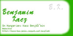 benjamin kacz business card